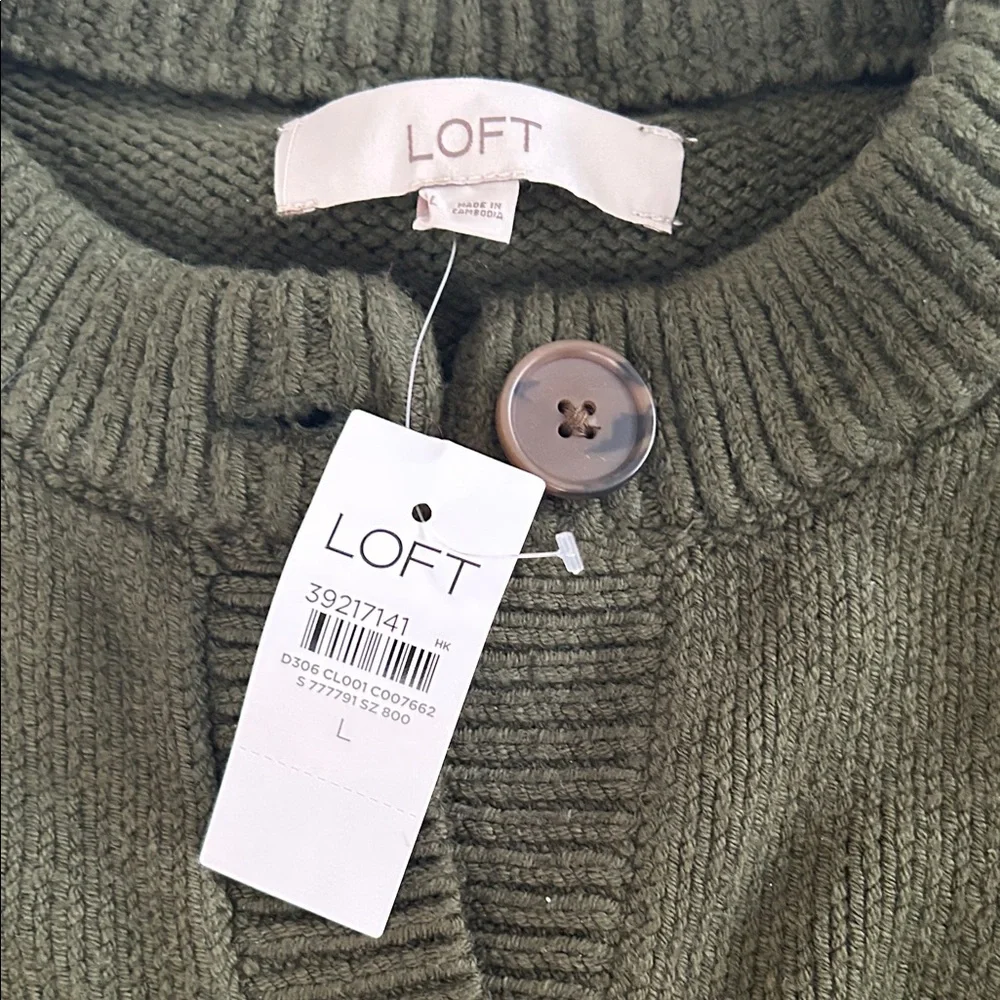 BNWT LOFT Women's Green Cardigan - Picture 2 of 5